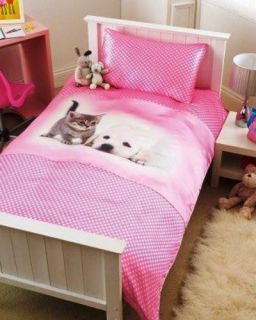 Buddies Pink Panel Single Bed Duvet Quilt Cover Set Brand New Gift