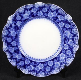 L497 Antique 2 Luncheon Plates RARE Flow Blue WH Grindley Grace