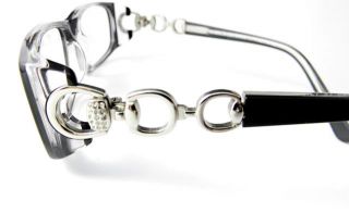 Black Transparent Silver Women Ladies Optical Eyeglasses Frame Eyewear
