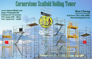 NEW 5W x 7L x 207 H SCAFFOLD ROLLING TOWER WITH RAIL