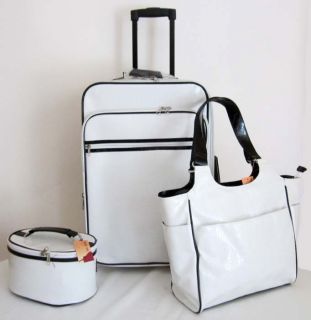 Carryon 3 PC Travel Set Bag Rolling Wheel Luggage Beauty Case Purse