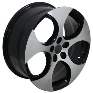 18 GTI Wheel with Black Machined Face Rim Fits Volkswagen VW