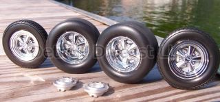 18 Detroit Diecast Chrome 5 Spoke Wheel Tire Set