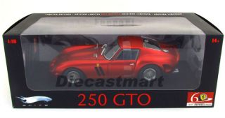 Hotwheels 1 18 Elite Ferrari F250 GTO 60th Ed M Red