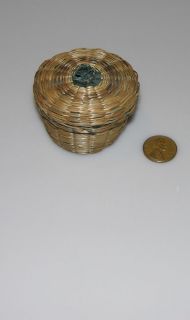 Vintage Indian Sewing Notions Basket Northeast Miniature Sweet Grass