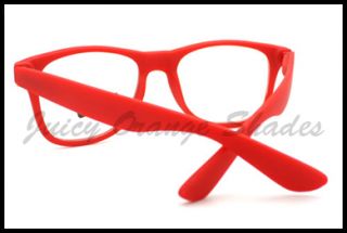 Nerdy Retro 80s Old School Classic Clear Lens Eyeglasses Matte Red