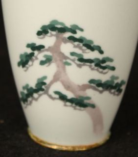 Antique Japanese Wireless Cloisonne Vase Moon Ming Tree Unsigned Great