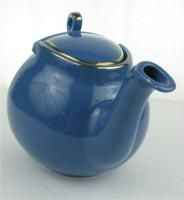 Vintage Hall China Dresden Blue Gold Streamline Teapot 6 Cup #0326