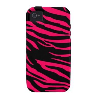 Hot Pink Black Zebra iPhone 4 Mate Tough™ Case iPhone 4/4S Cover