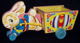 Antique Fisher Price Easter Bunny and Cart