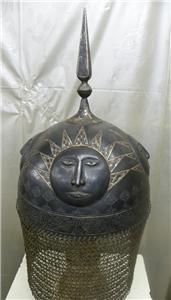 Old Ottoman Turkish Persian Rajput Empire War Helmet 4 Sun Figs