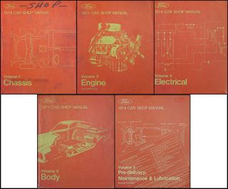 1974 Lincoln Continental and Mark IV Repair Shop Manual Set of 5 Books