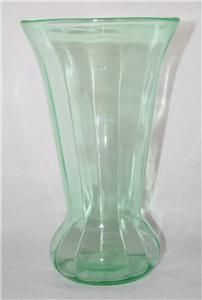 Gorgeous Huge Green Vaseline Cambridge 402 Glass Vase