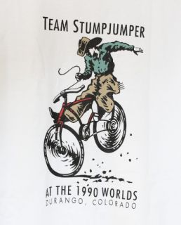 Specialized Team Stumpjumper 1990 Durango, Colorado t shirt XL white