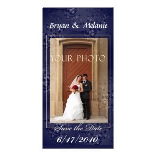 Dark blue Save the Date Wedding Photo card