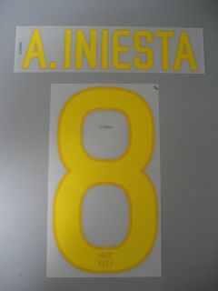 AUTHENTIC BARCELONA 2011/12 A.INIESTA #8 NAME AND NUMBER SET