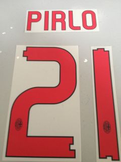 AUTHENTIC AC MILAN 2010/11 NAME AND NUMBER SETS