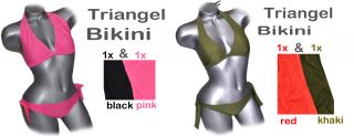 Bikini Badeanzug Triangel Neckholder in 4 FARBEN 36 bis 50
