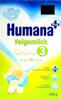 Humana Folgemilch 3 ist ideal geeignet für Babys ab dem 10. Monat im