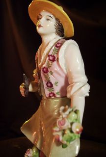 Porzellan Figur Gärtner Sitzendorf Thüringen porcelain figurine TOP