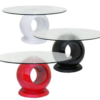 Design Couchtisch 80cm Glastisch Hochglanz Lack Loungetisch Glas Tisch