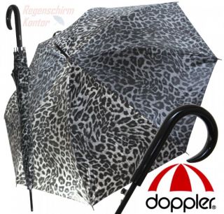 Doppler Regenschirm Stockschirm Damen Leopard