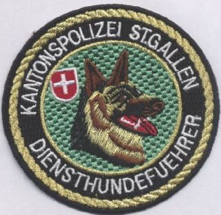 SCHWEIZ Kantonspolizei St. GALLEN K 9 Police Polizei Abzeichen Patch