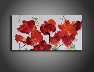 SABINE SCHRAMM Bild Geschenk Blumen Acryl Leinwand 20x10