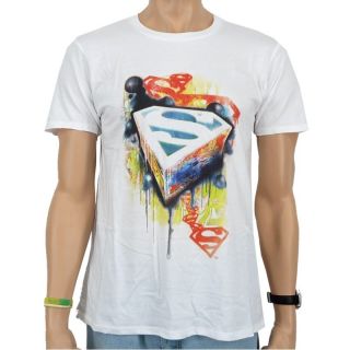 Superman   Graffiti T Shirt, weiss