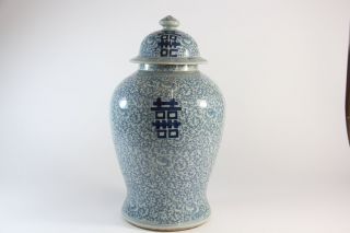  Prunk Deckelvase Vase Porzellan Blaumalerei China 19 Jhd handbemalt