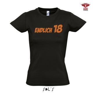 Damen T Shirt   Endlich 18   Geburtstag Party SHIRT S XXL