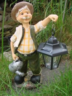 Opa Hans mit Solar Laterne Gartenfigur Deko Figur NEU