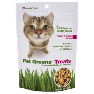 Pet Greens Treats Turkey & Veggie Recipe All Natural Crunchy Cat Treats with Wheat Grass   Treats   Cat