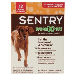 Sentry HC WormX Plus Flavored Dog De Wormer Chewables   Health & Wellness   Dog