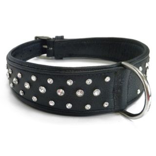 Platinum Pets Signature Quality Genuine Leather Rhinestone Studded Dog Collar   Collars   Collars, Harnesses & Leashes