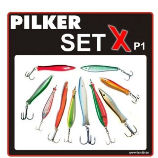 10 Stück Pilker im 10 Farben   Set mit EXTRA STARKEN Drillingen