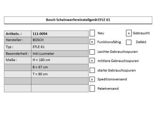 Bosch Scheinwerfereinstellgerät EFLE 61 mit Luxmeter Scheinwerfer