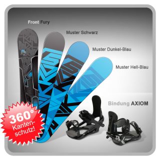 MORROW Snowboard Set AXIOM Soft Bindung + Fury Board Schwarz / Blau