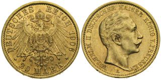 B777 J.252 Preussen 20 Mark 1906 Gold
