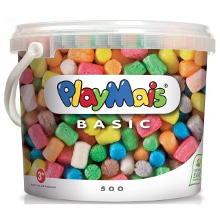 PlayMais Modelliermais BASIC 500, mehr als 500 Teile im Plastikeimer