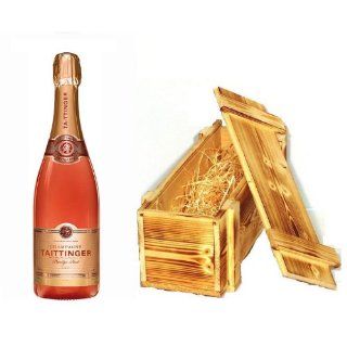 Taittinger Champagner Brut Prestige Rosé in Holzkiste geflammt 12 % 0