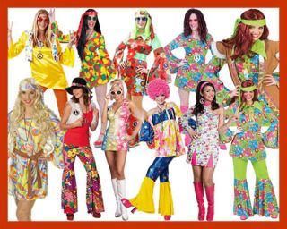 Hippie sexy Kleid Weste Hose Karneval Fasching Kostüm 32 48