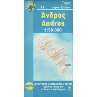 Andros 1  25 000 Topografische Wanderkarte 10.21. Griechische Inseln