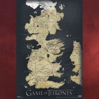Game Of Thrones Die sieben Koenigreiche Poster Karte von Westeros