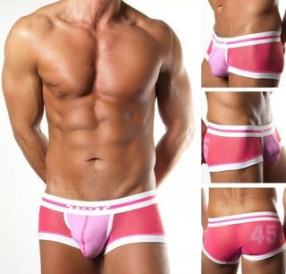 New Brand Pink Mens Underwear Sexy Boxer Brief Shorts transparent