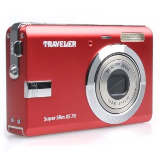 Traveler Super Slim XS 70 ROT Digitalkamera 7MP 6cm 2 5 3x optischer
