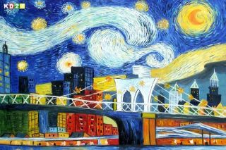 Vincent Van Gogh   Sternennacht über der Brooklyn bridge p77050