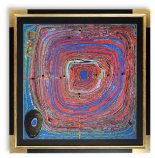 Bild Hundertwasser der grosse Weg Galeriebild 24 Karat Blattgold PREIS