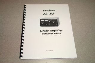 Ameritron AL 82 Amplifier Manual w/Plastic Covers