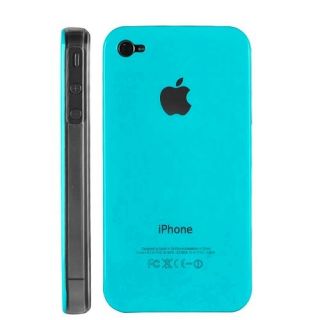 Hard Case Cover Transparent Modern Design iPhone 4 Blau Hellblau